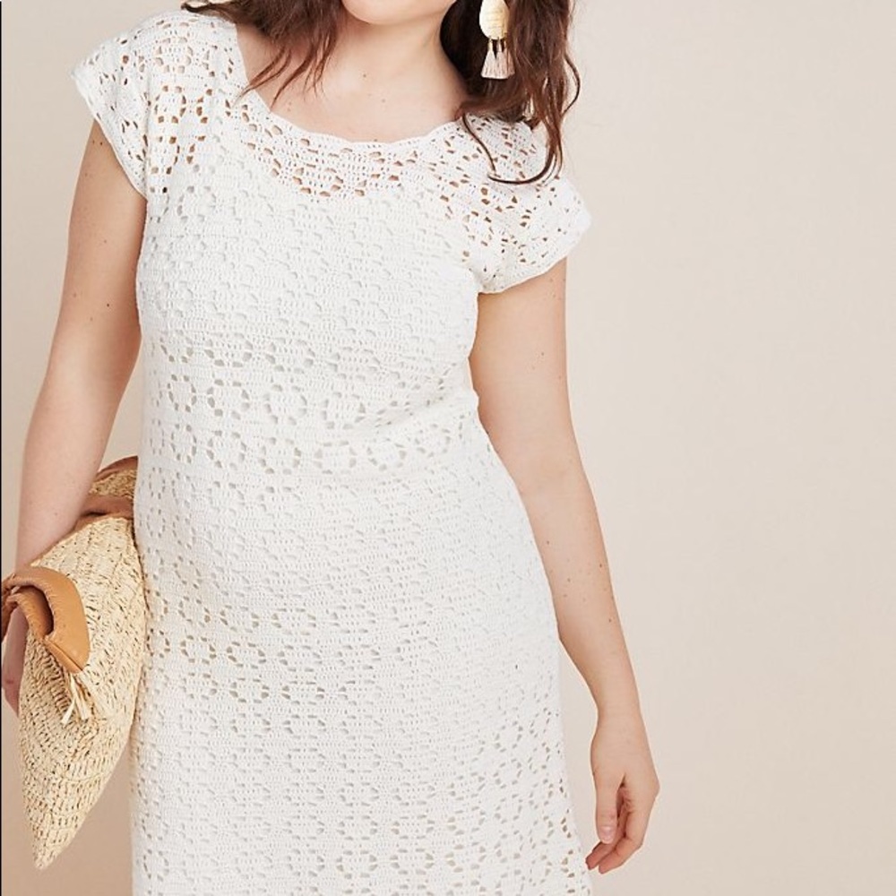 Anthropologie Brittania Crochet Midi Dress  Sz 2X